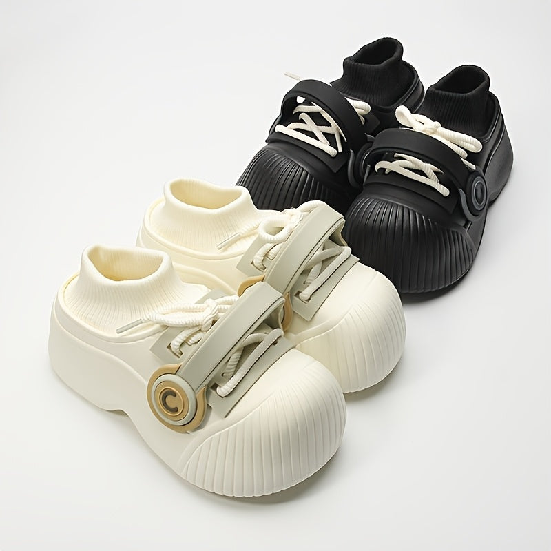 Earphone Flannel Clogs 1 Pair Women's Slip-On EVA Clogs - Solid Color All-Season Winter House Shoes, Casual Style