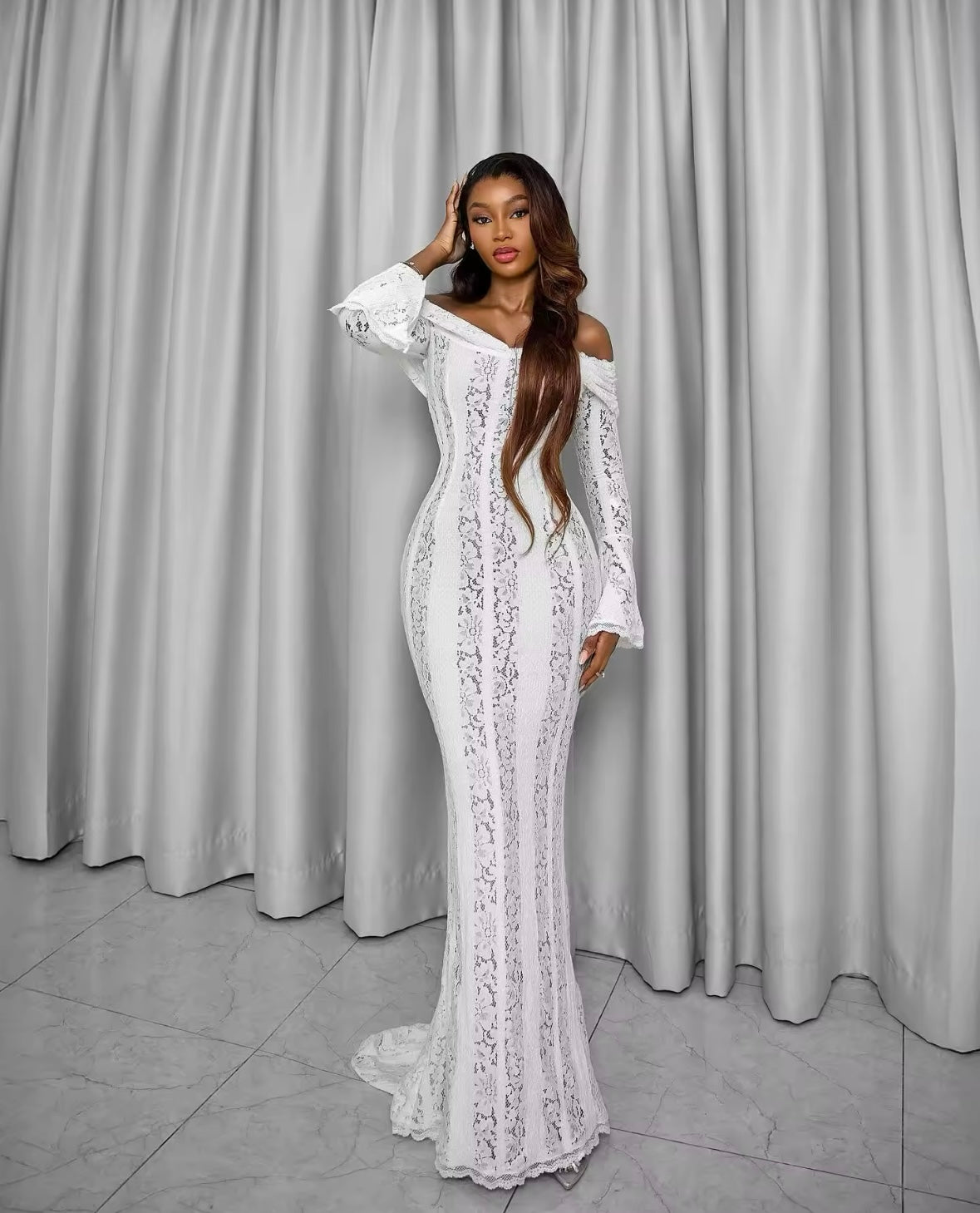 Grace Flare Off-Shoulder Sheath Dress